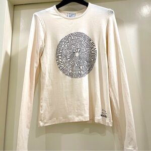 Moschino Long Sleeve Cream Top With Design size S